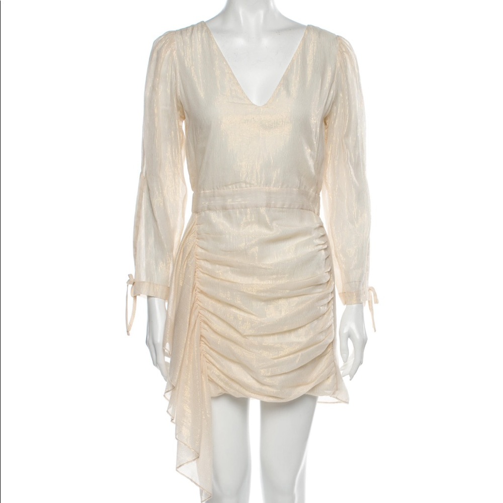 Rhode Ruffle Dress white and gold size S
